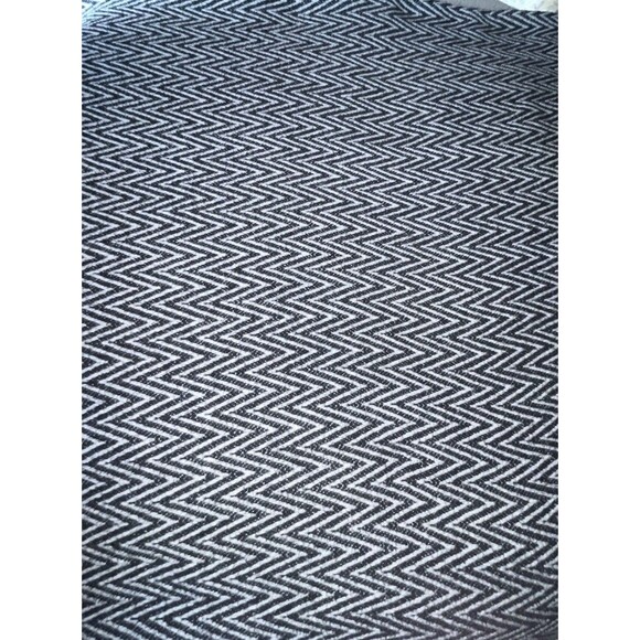 Throw  Blanket 64”x64” (wo Fringe) Black  Boho Chevron Geometric Design - Picture 2 of 7